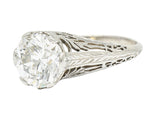 Edwardian 2.41 CTW Diamond Platinum Pinecone Engagement RingRing - Wilson's Estate Jewelry