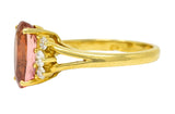 Vintage 2.95 CTW Imperial Topaz Diamond 18 Karat Gold Gemstone RingRing - Wilson's Estate Jewelry