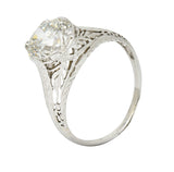 Edwardian 2.41 CTW Diamond Platinum Pinecone Engagement RingRing - Wilson's Estate Jewelry