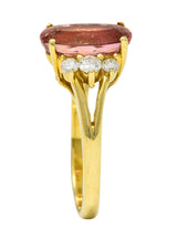 Vintage 2.95 CTW Imperial Topaz Diamond 18 Karat Gold Gemstone RingRing - Wilson's Estate Jewelry
