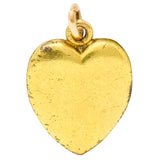 Art Nouveau Enamel 14 Karat Gold Floral Heart Locket Charmcharm - Wilson's Estate Jewelry