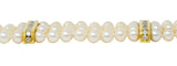 Contemporary Diamond Cultured Pearl 18 Karat Gold Five Strand Braceletbracelet - Wilson's Estate Jewelry