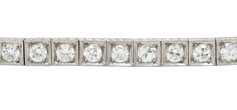 1930's Art Deco 5.90 CTW Diamond Platinum Line Braceletbracelet - Wilson's Estate Jewelry