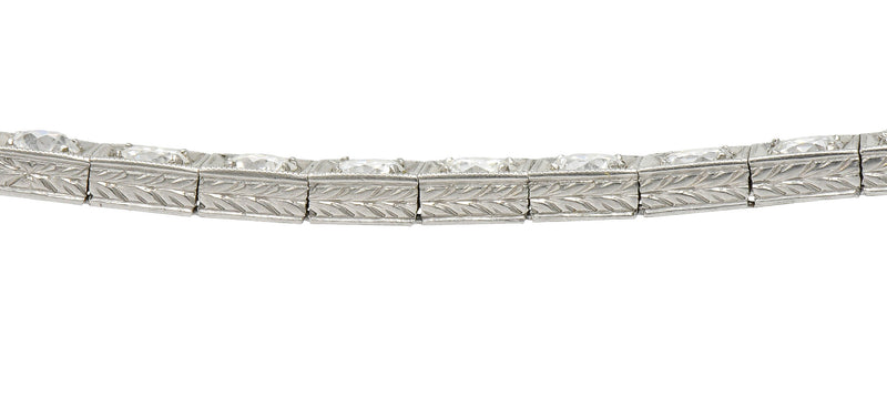 1930's Art Deco 5.90 CTW Diamond Platinum Line Braceletbracelet - Wilson's Estate Jewelry