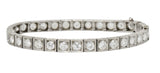 1930's Art Deco 5.90 CTW Diamond Platinum Line Braceletbracelet - Wilson's Estate Jewelry