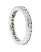 Modern 0.96 CTW Diamond Platinum Eternity Wedding Band Ring Wilson's Estate Jewelry