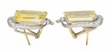 1950's Mid-Century 28.05 CTW Yellow Sapphire Diamond Platinum EarringsEarrings - Wilson's Estate Jewelry