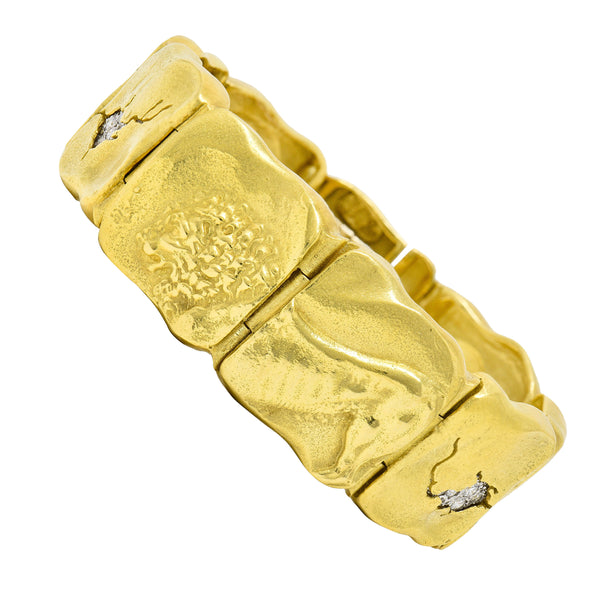 SeidenGang Pave Diamond 18 Karat Gold Platinum Odyssey Link Braceletbracelet - Wilson's Estate Jewelry
