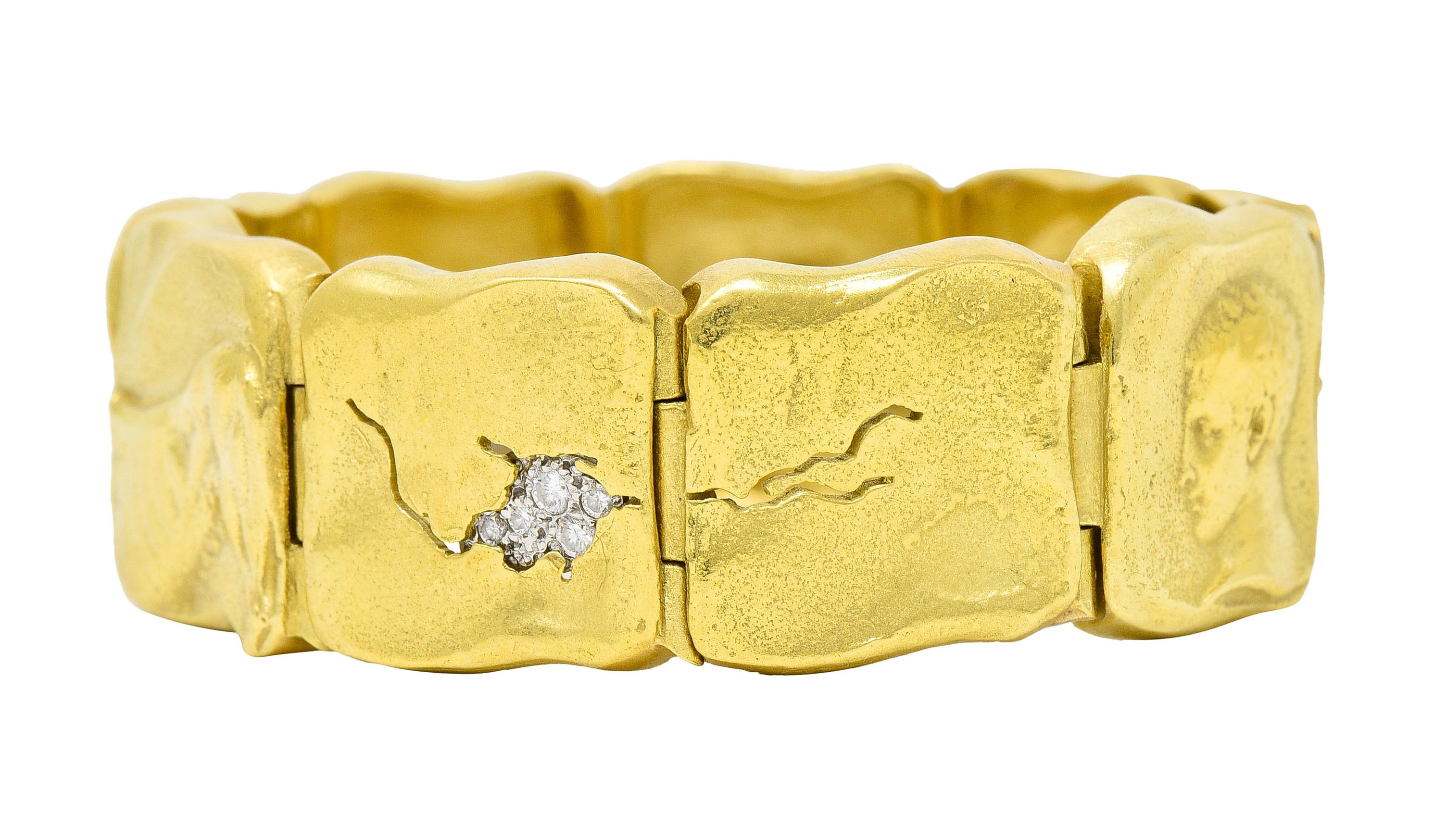 SeidenGang Pave Diamond 18 Karat Gold Platinum Odyssey Link Braceletbracelet - Wilson's Estate Jewelry