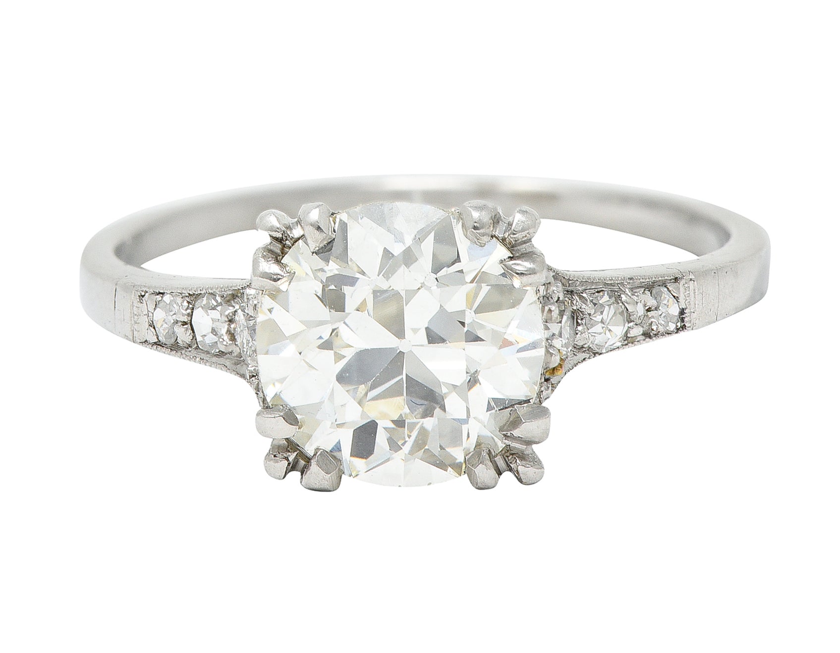 Art Deco 1.96 CTW Old European Cut Diamond Platinum Engagement Ring GIA Wilson's Estate Jewelry