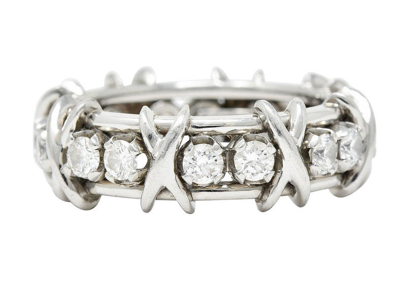 Schlumberger Tiffany & Co. 1.15 CTW Diamond Platinum X Band RingRing - Wilson's Estate Jewelry