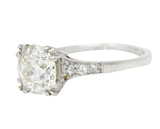 Art Deco 1.96 CTW Old European Cut Diamond Platinum Engagement Ring GIA Wilson's Estate Jewelry