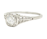 Jones & Woodland 0.35 CTW Old Mine Diamond Platinum Engagement Ring Wilson's Estate Jewelry