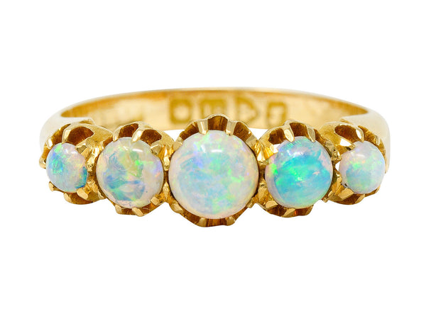 1960's Vintage British Opal 18 Karat Gold Five Stone RingRing - Wilson's Estate Jewelry