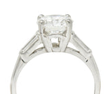 1950's J.E. Caldwell 1.81 CTW Diamond Platinum Three Stone Engagement RingRing - Wilson's Estate Jewelry