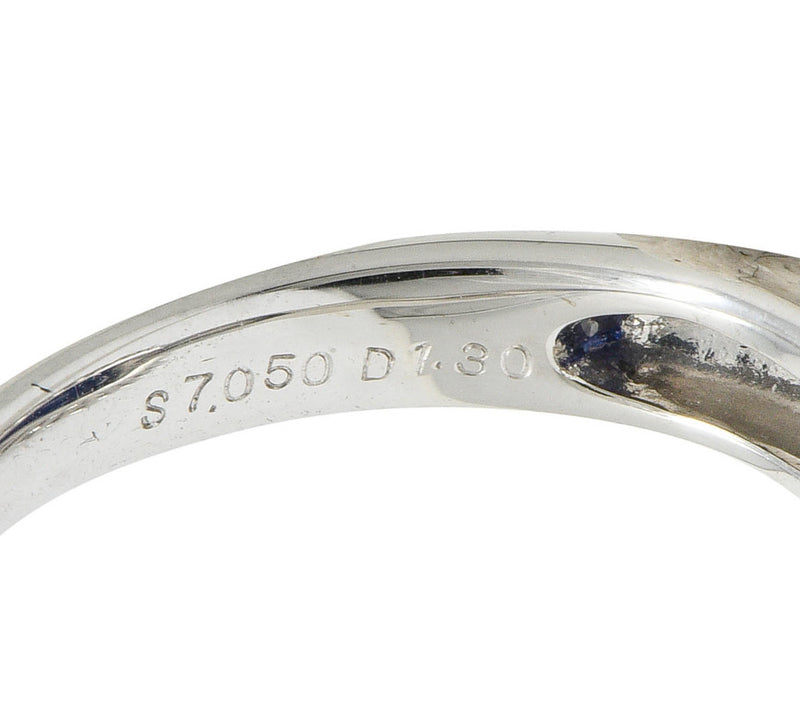 Contemporary 8.35 CTW Sapphire Diamond Platinum Cluster RingRing - Wilson's Estate Jewelry