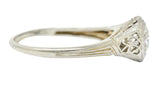 Art Deco Old European Diamond 18 Karat White Gold Heart Engagement RingRing - Wilson's Estate Jewelry