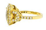 Green Beryl Diamond Halo 18 Karat Gold Statement RingRing - Wilson's Estate Jewelry