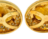 1960's Vintage Citrine 2.50 CTW Pave Diamond 18 Karat Gold Oval EarringsEarrings - Wilson's Estate Jewelry