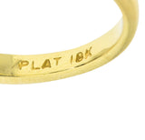 1950's Mid-Century 3.45 CTW Sapphire Diamond Platinum 18 Karat Yellow Gold Ring Wilson's Estate Jewelry