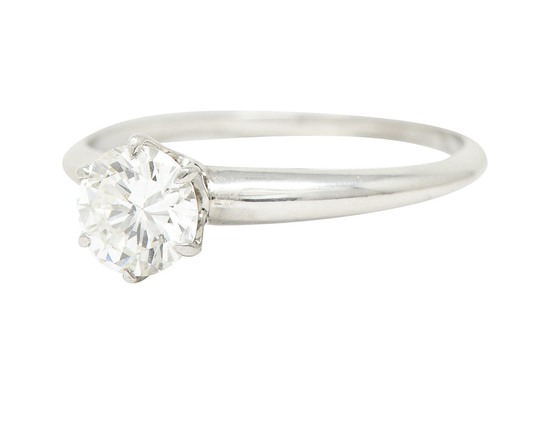 Tiffany & Co. Mid-Century 0.60 Carat Diamond Platinum Solitaire Engagement Ring Wilson's Estate Jewelry