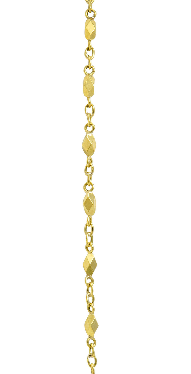 Lovely Green Beryl Diamond 18 Karat Gold Drop Pendant NecklaceNecklace - Wilson's Estate Jewelry