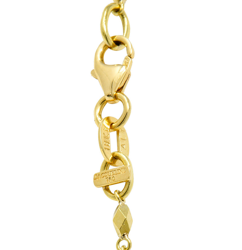 Lovely Green Beryl Diamond 18 Karat Gold Drop Pendant NecklaceNecklace - Wilson's Estate Jewelry