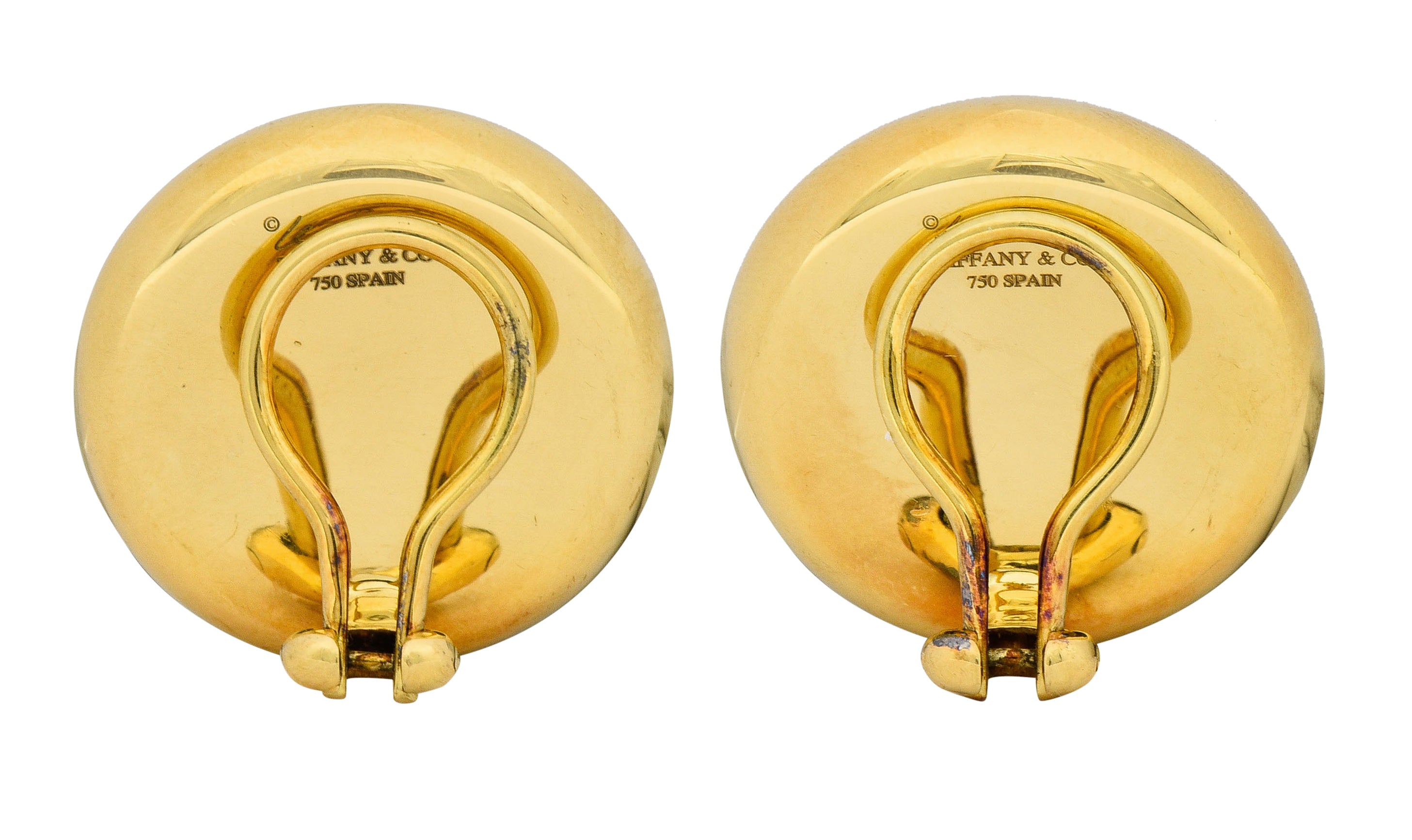 Elsa Peretti Tiffany & Co. Vintage 18 Karat Gold Bean Ear-Clip Earrings - Wilson's Estate Jewelry