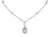 Kunzite 1.21 CTW Diamond 18 Karat White Gold Drop NecklaceNecklace - Wilson's Estate Jewelry