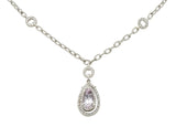 Kunzite 1.21 CTW Diamond 18 Karat White Gold Drop NecklaceNecklace - Wilson's Estate Jewelry