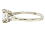 Retro 1.14 CTW Emerald Cut Diamond 14 Karat White Gold Engagement RingRing - Wilson's Estate Jewelry