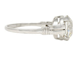 Mid-Century 2.84 CTW Old European Cut Diamond Platinum Ribbon Engagement Ring