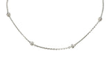 Chic Diamond 18 Karat White Gold Rondelle Station Cable Chain NecklaceNecklace - Wilson's Estate Jewelry