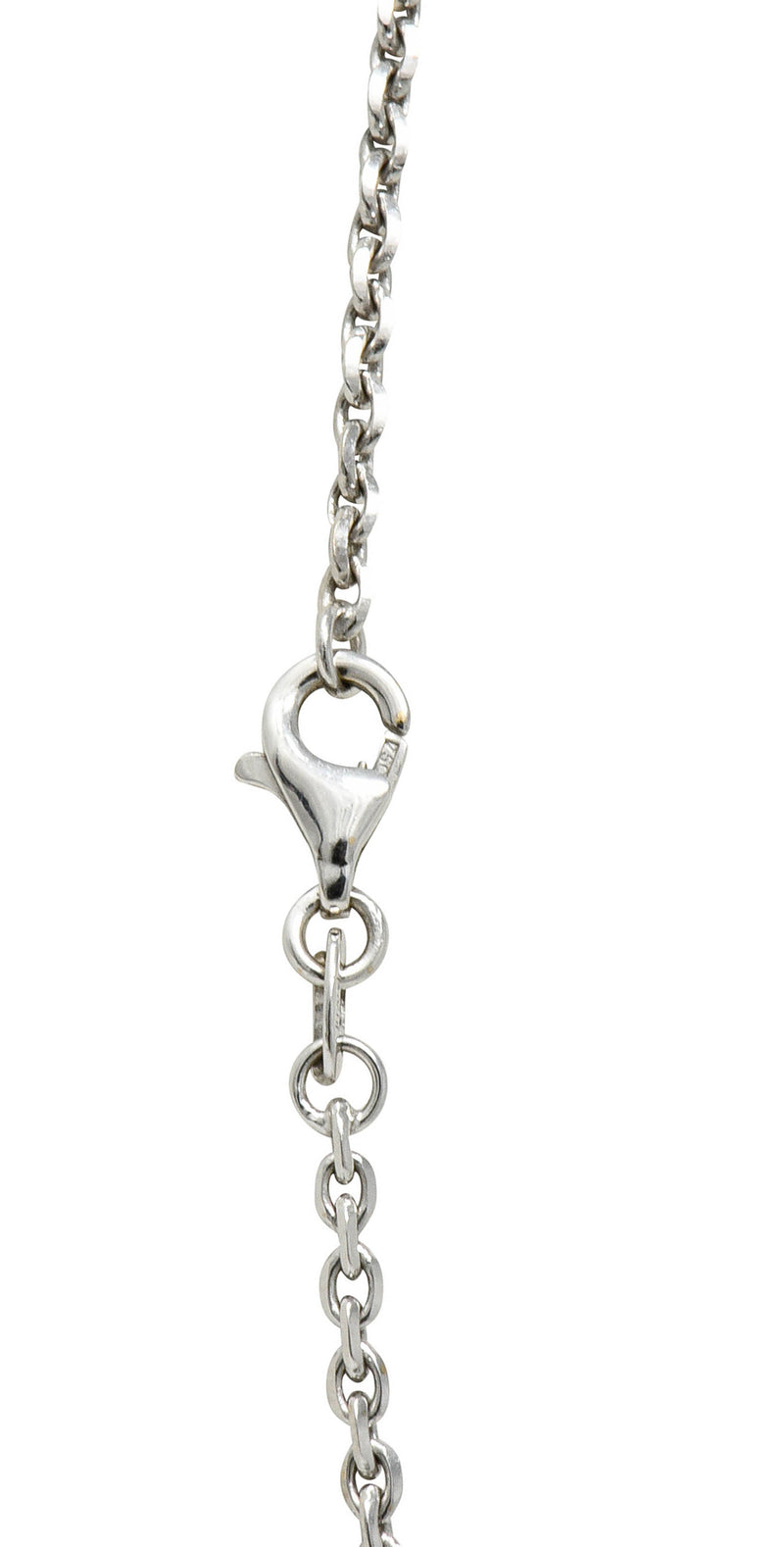Chic Diamond 18 Karat White Gold Rondelle Station Cable Chain NecklaceNecklace - Wilson's Estate Jewelry