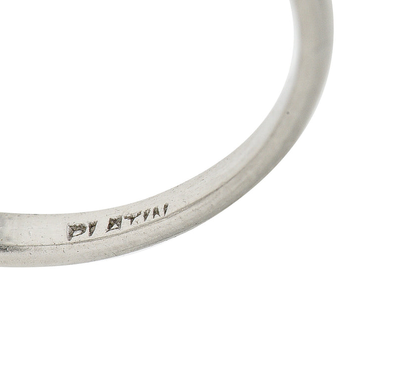 Mid-Century 2.84 CTW Old European Cut Diamond Platinum Ribbon Engagement Ring
