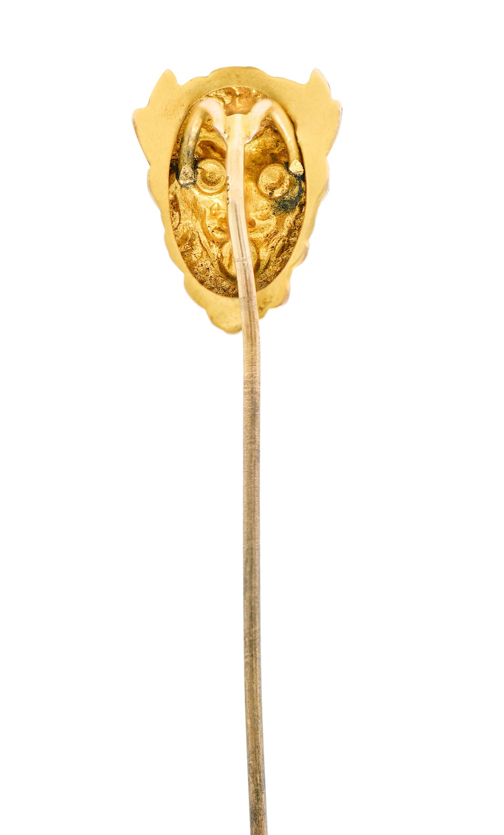 1905 Art Nouveau 14 Karat Gold Devilish Pan StickpinStick Pin - Wilson's Estate Jewelry