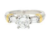 Contemporary 1.58 CTW Diamond Platinum 18 Karat Gold Engagement RingRing - Wilson's Estate Jewelry