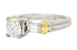 Contemporary 1.58 CTW Diamond Platinum 18 Karat Gold Engagement RingRing - Wilson's Estate Jewelry