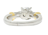 Contemporary 1.58 CTW Diamond Platinum 18 Karat Gold Engagement RingRing - Wilson's Estate Jewelry