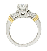 Contemporary 1.58 CTW Diamond Platinum 18 Karat Gold Engagement RingRing - Wilson's Estate Jewelry