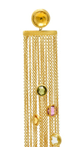 Substantial Marco Bicego Italian Multi-Gem 18 Karat Gold Jaipur Tassel Drop EarringsEarrings - Wilson's Estate Jewelry