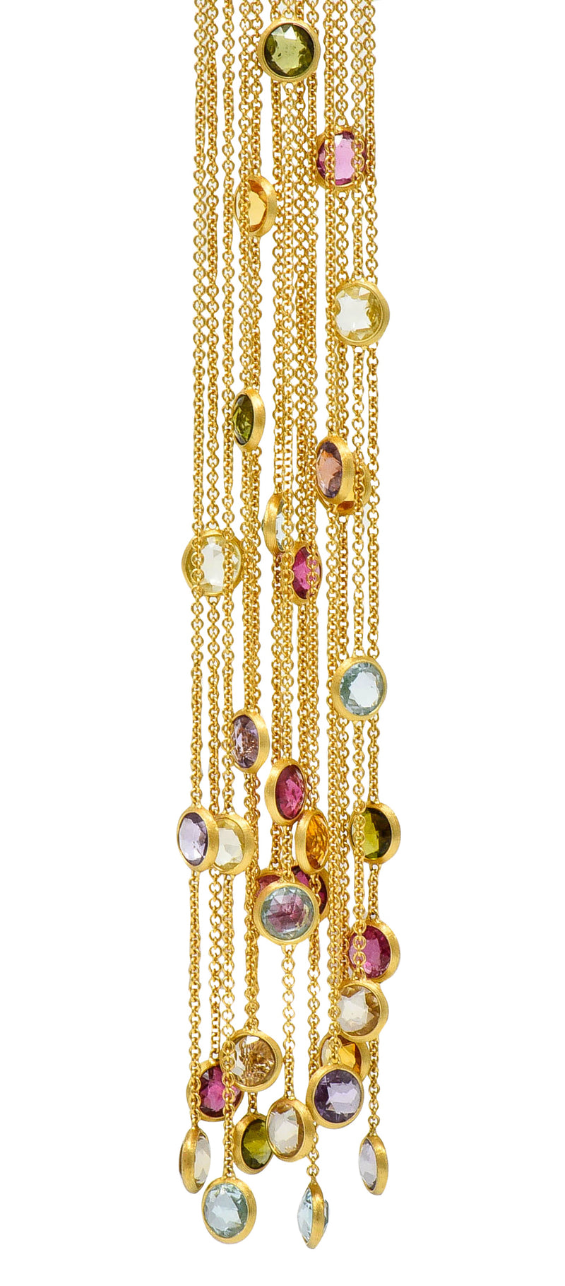 Substantial Marco Bicego Italian Multi-Gem 18 Karat Gold Jaipur Tassel Drop EarringsEarrings - Wilson's Estate Jewelry