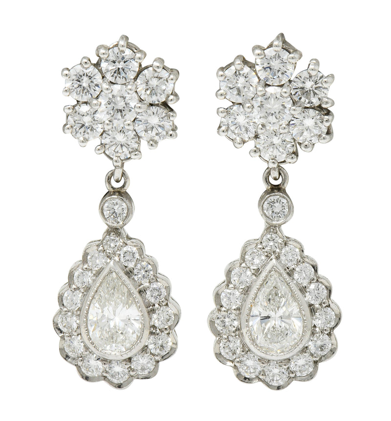 Aquamarine & Diamond Platinum 18 Karat White Gold Convertible Drop EarringsEarrings - Wilson's Estate Jewelry