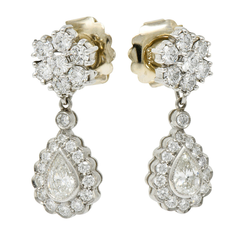 Aquamarine & Diamond Platinum 18 Karat White Gold Convertible Drop EarringsEarrings - Wilson's Estate Jewelry