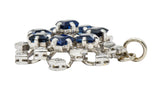 Art Deco 3.18 CTW Sapphire Diamond Platinum Starburst PendantNecklace - Wilson's Estate Jewelry