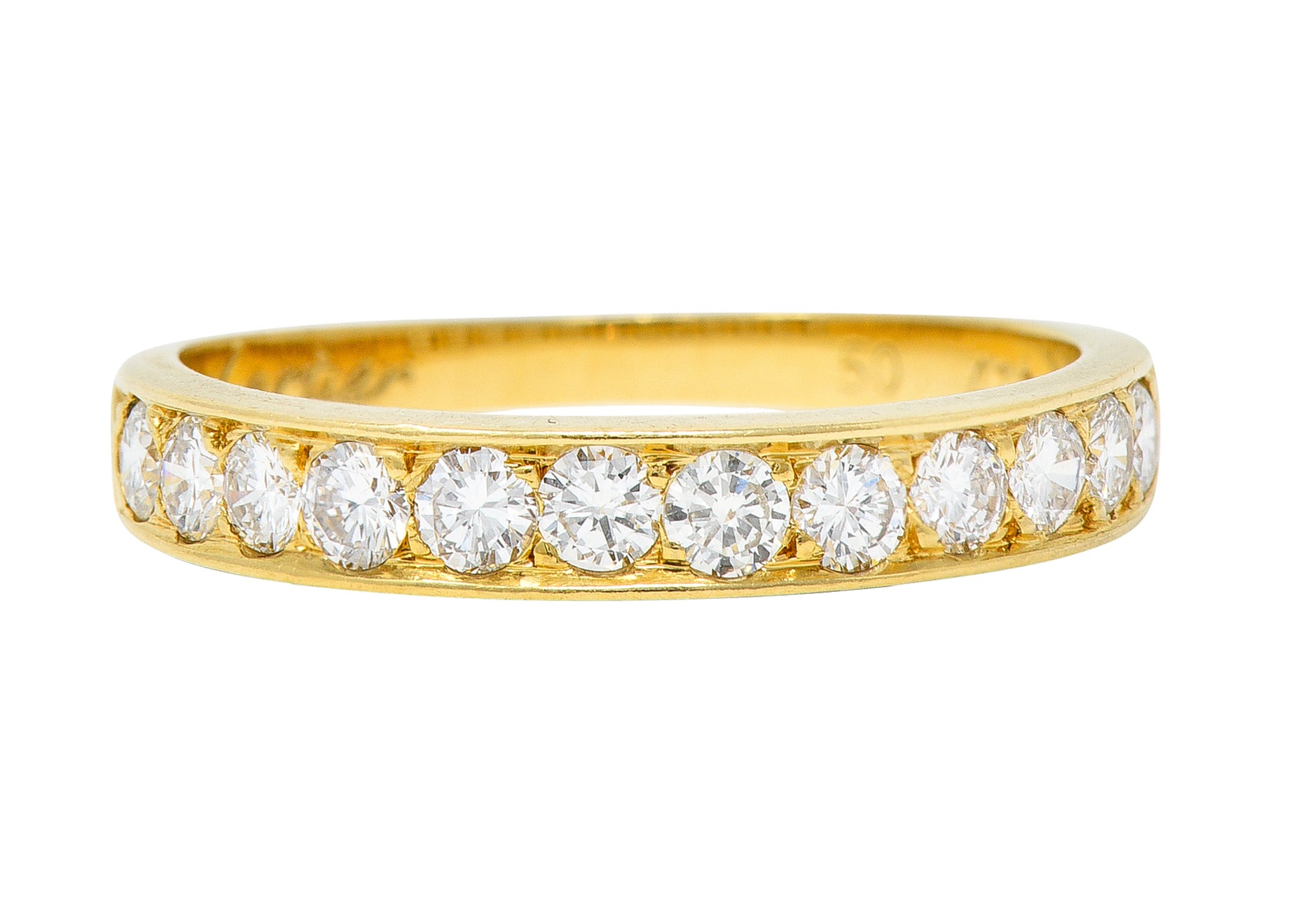 Cartier Contemporary 0.48 CTW Diamond 18 Karat Yellow Gold Band Ring Wilson's Estate Jewelry