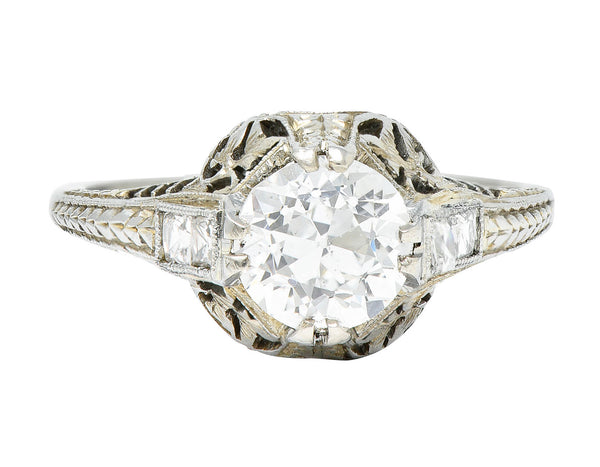 Belais 1.39 CTW Diamond 18 Karat White Gold Engagement RingRing - Wilson's Estate Jewelry