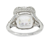 Exquisite 10.25 CTW White Sapphire Diamond 18 Karat White Gold Cocktail RingRing - Wilson's Estate Jewelry