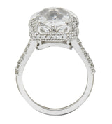 Exquisite 10.25 CTW White Sapphire Diamond 18 Karat White Gold Cocktail RingRing - Wilson's Estate Jewelry