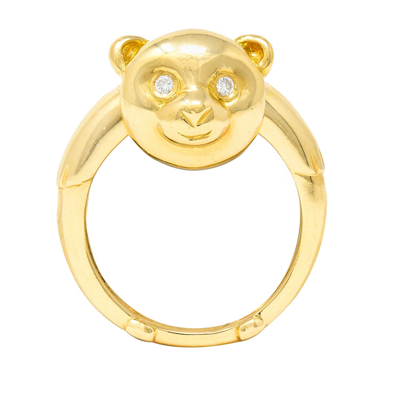 Van Cleef & Arpels French Diamond 18 Karat Yellow Gold Vintage Teddy Bear  Convertible Pendant To Band Ring | Wilson's Estate Jewelry
